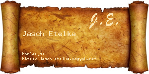Jasch Etelka névjegykártya